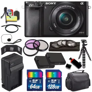 Sony Alpha a6000 Mirrorless Digital Camera with 16-50mm Lens (Black)   Battery   Charger   196GB Bundle 9 - International