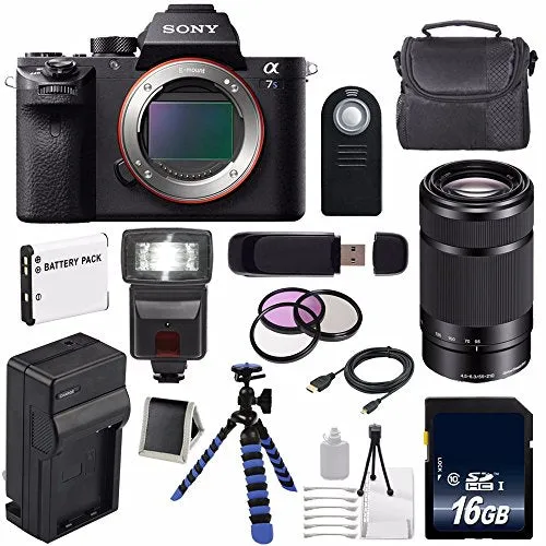 Sony Alpha a7S II a7S Mark II a7SII ILCE7SM2/B Mirrorless Digital Camera (International Model)   Sony E 55-210mm f/4.5-6 Lens Deluxe Bundle