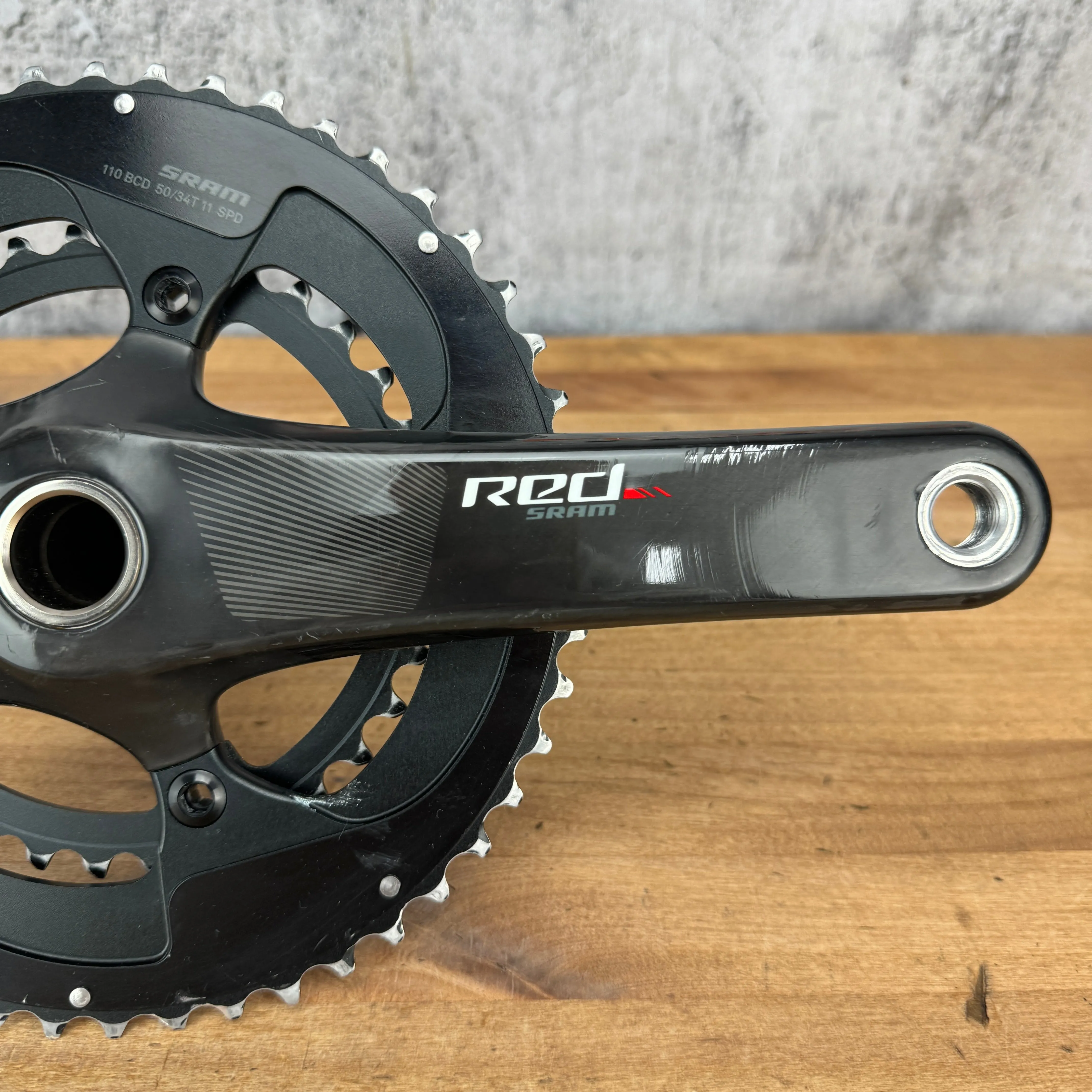 SRAM Red 172.5mm GXP 50/34t 110 BCD 11-Speed Carbon Bike Crankset 565g