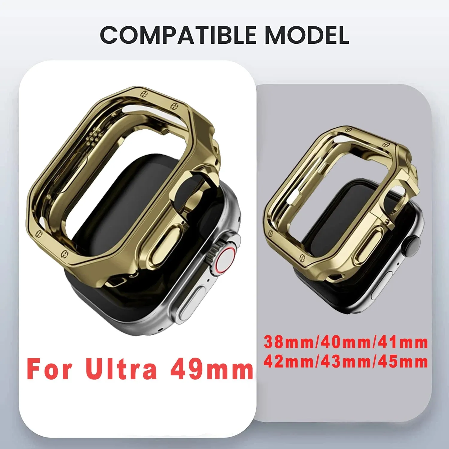 Stainless Steel Strap Case for Apple Watch Ultra Band 49mm 44mm 41mm 45mm 42mm 40mm 38mm TPU Cover IWatch Series 8 7 6 5 4 3 SE