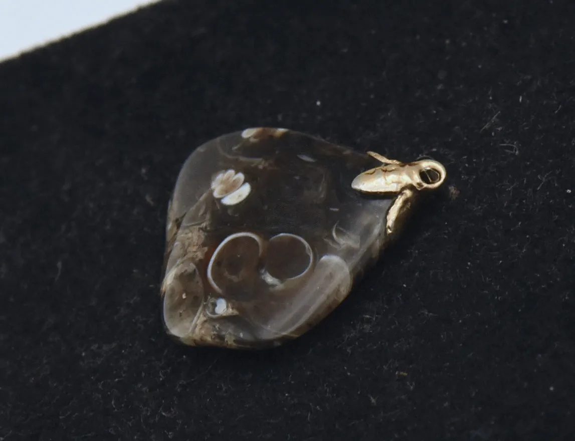 Turtella Jasper Tumbled Fossil Pendant