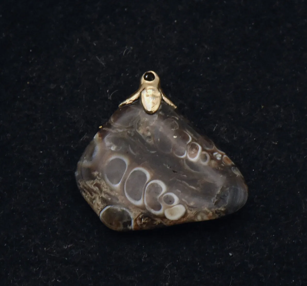 Turtella Jasper Tumbled Fossil Pendant