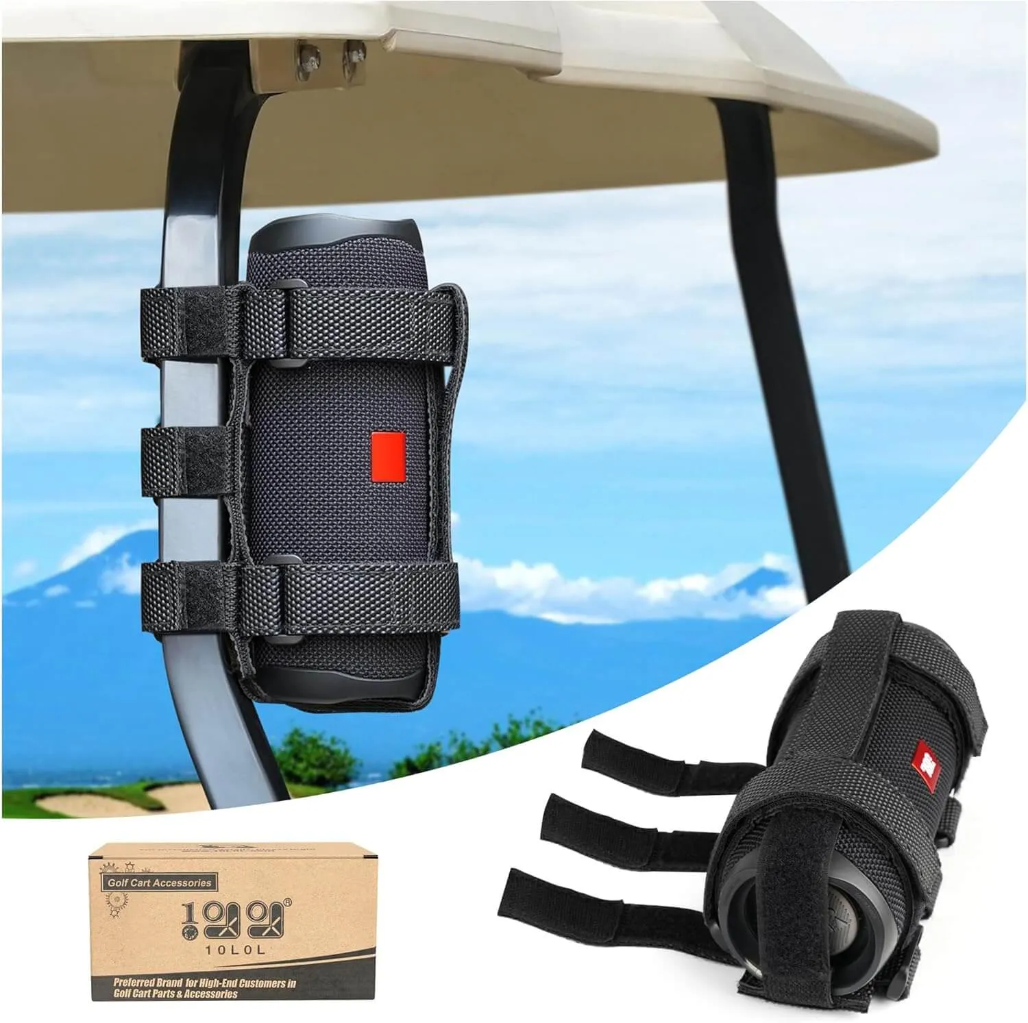 Universal Portable Speaker Stand Compatible with Golf Cart Accessories, Removable Stand Strap